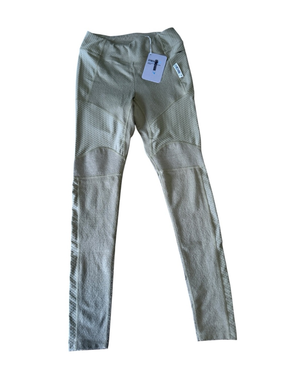 NWT Gymshark True Texture Leggings Washed Khaki Green High Waisted Womens Small